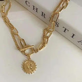 Double Layered Vintage Coin Pendant